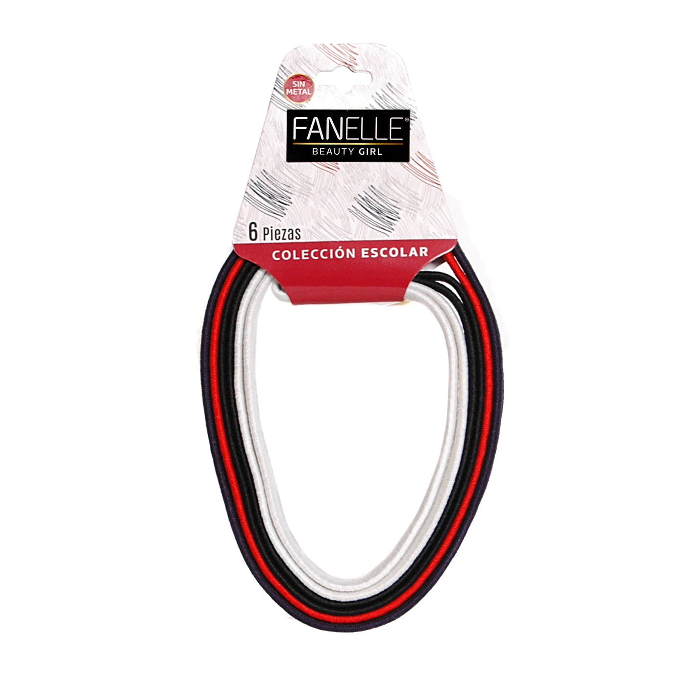 Banda para cabello Escolar 6 paquetes con 6 piezas c/u