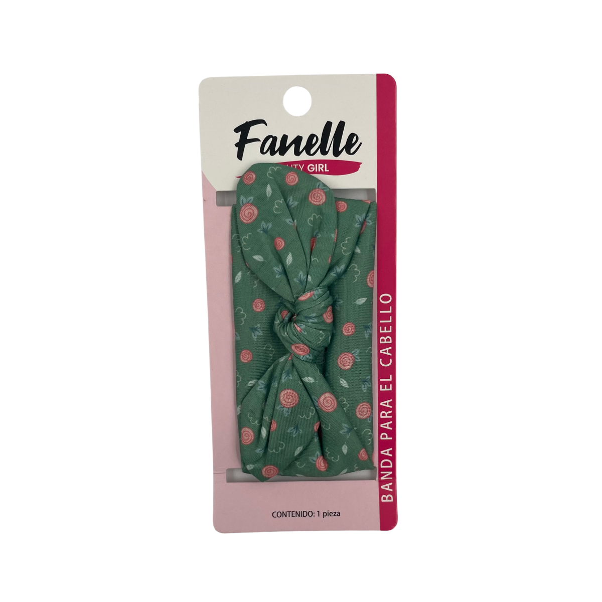 Banda para cabello color verde caja con 6 piezas c/u
