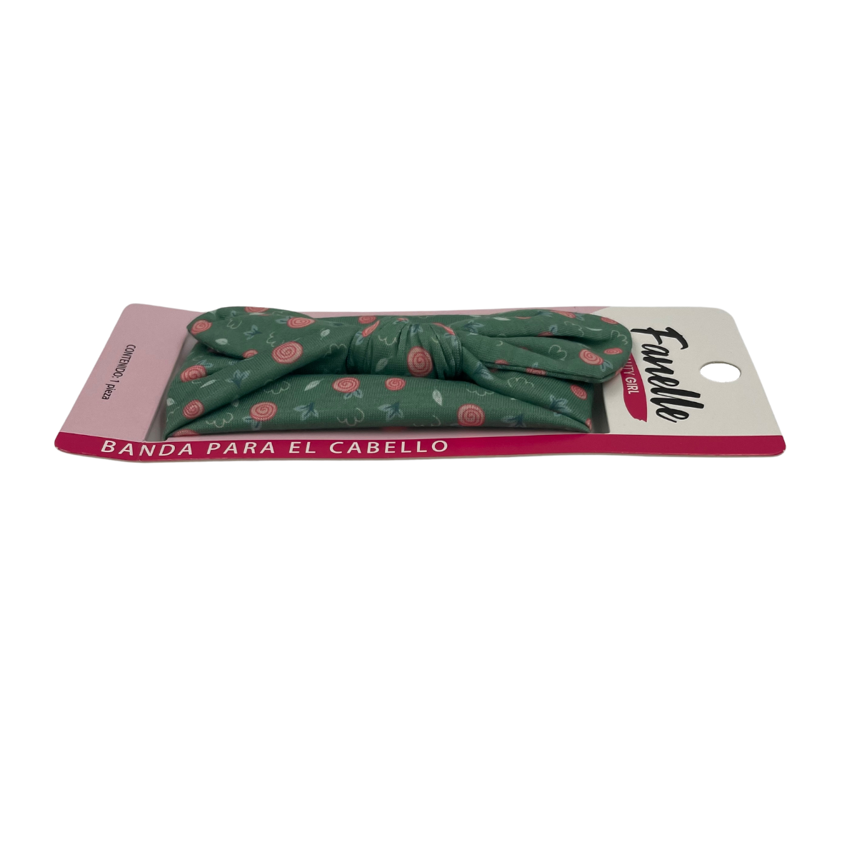Banda para cabello color verde caja con 6 piezas c/u