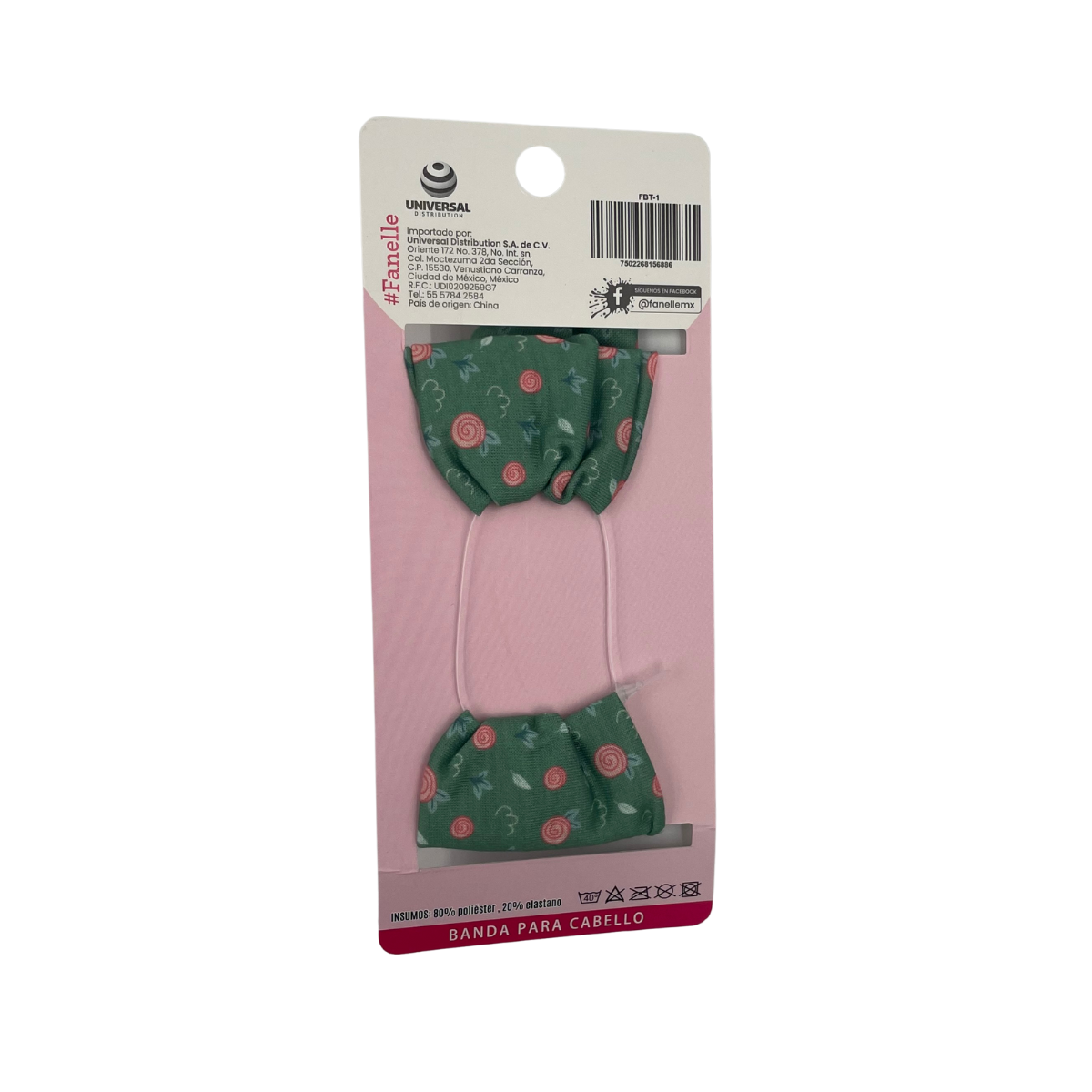 Banda para cabello color verde caja con 6 piezas c/u