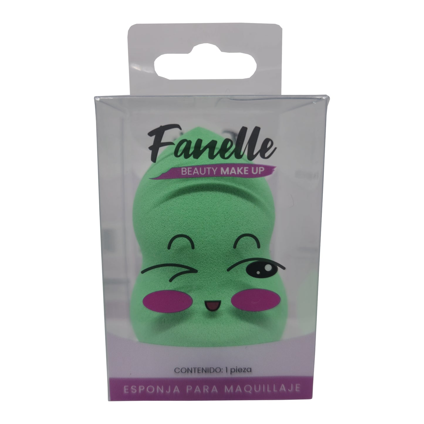 Esponja para maquillaje en color Verde y Rosa Caja 6 piezas