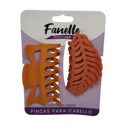 Pinza para Cabello en Color Naranja 6 tarjetas con 2 piezas c/u