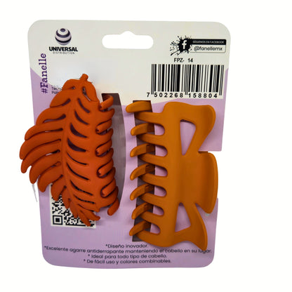 Pinza para Cabello en Color Naranja 6 tarjetas con 2 piezas c/u